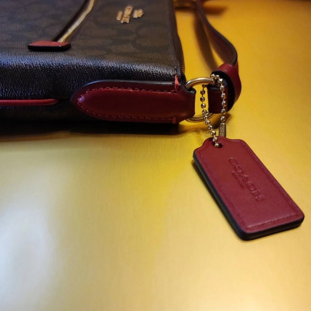Coach Brown and Red Crossbody Bag - Picture 6 of 15